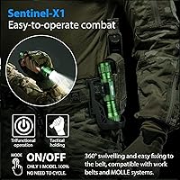 Vista 3 de Linterna Táctica 1200 Lúmenes de Alta Potencia Linterna de Cinturón de Servicio para Aplicación de la Ley, Linterna de Policía Premium con Funda