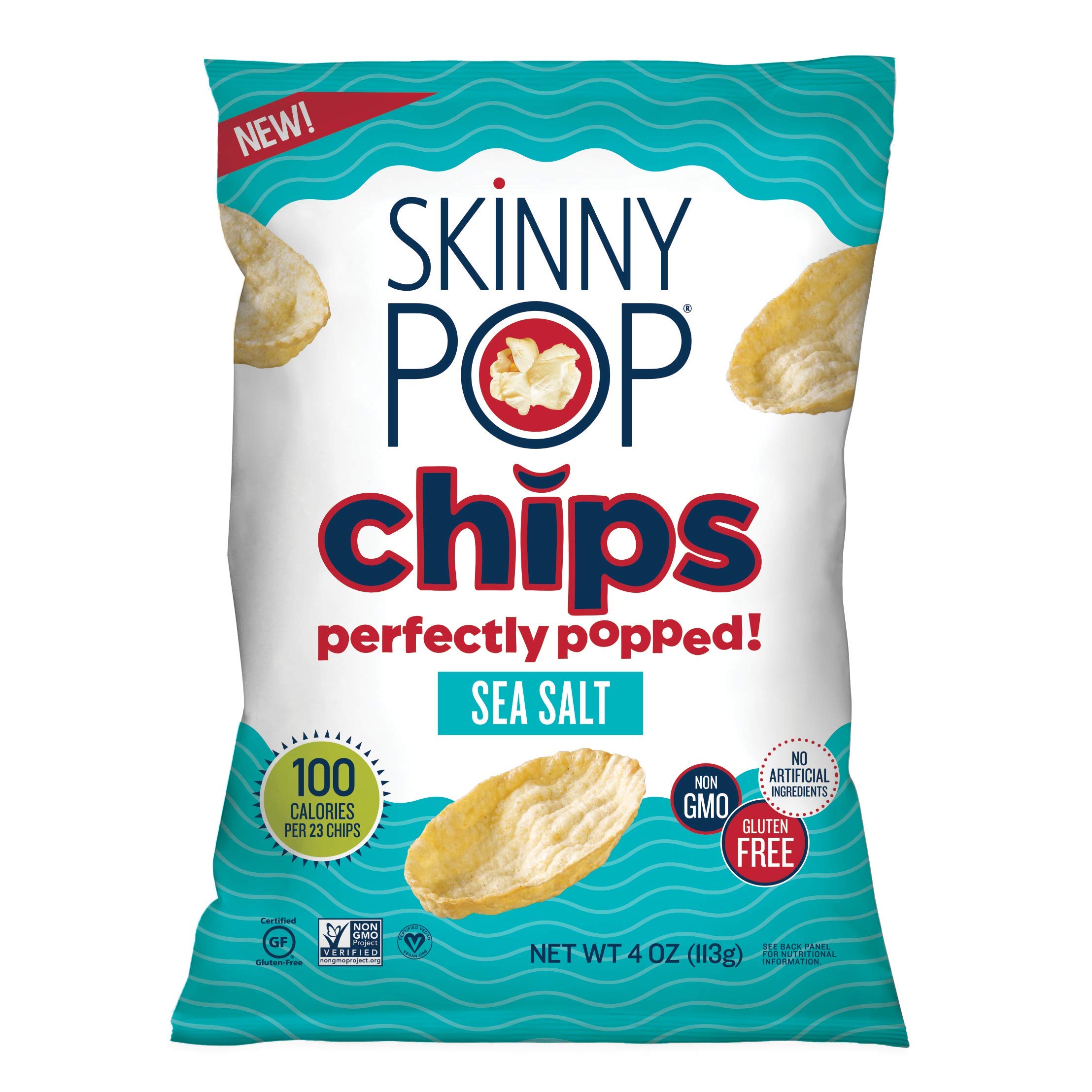 Buy SkinnyPop Sea Salt Popped Chips, 12ct, 4oz Grocery Size Bags
