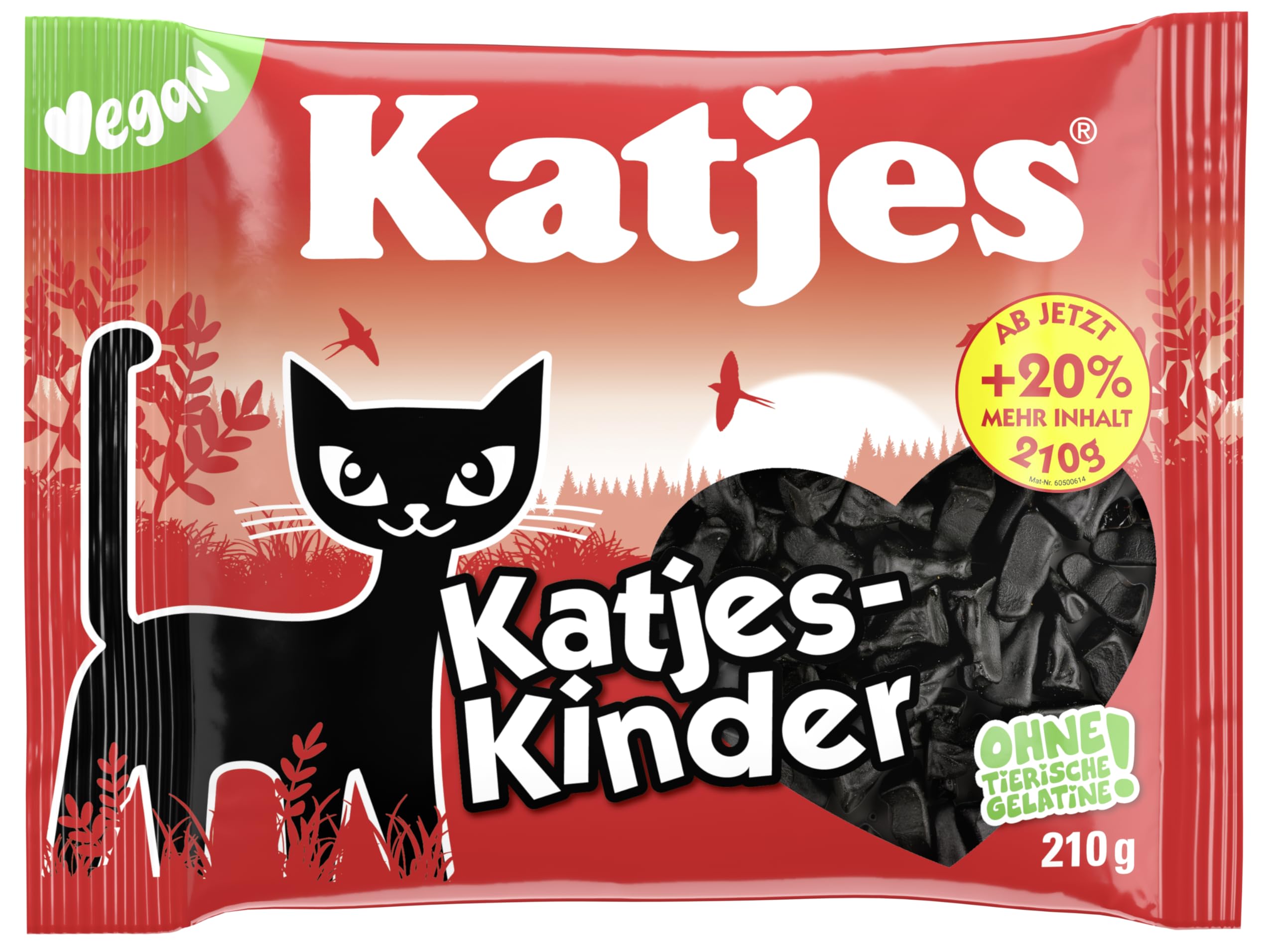 Katjes Kinder Lakritz Vorratspack – Vegan, 20 x 210g | Kleine Lakritz-Kätzchen aus Hartlakritz, der Klassiker