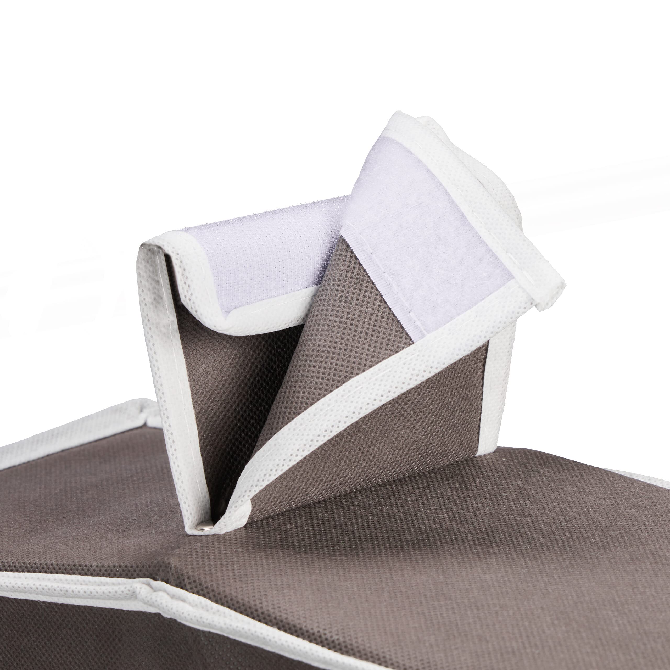 Relaxdays Regał wiszący na ubrania, 7 przegródek, materiał, wys. x szer. x gł.: 106 x 16,5 x 31 cm, 2 szuflady, organizer na ubrania, antracyt