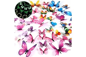 48 Pieces Luminous 3D Glow in The Dark Butterfly Ceiling Murals Wall Decors
