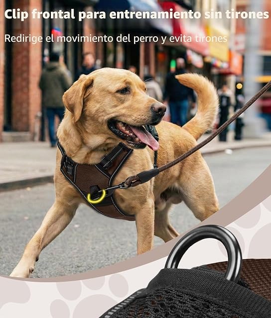Foto 2 de 7 de Joytale Arnes Perro Grande,Chaleco Reflectante Suave Transpirable para Perro,Arnés con Doble Anilla,Arnés…