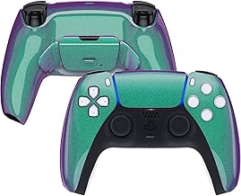 eXtremeRate Chameleon Green Purple Faceplate Touchpad & Programable Rise Remap Kit Compatible with ps5 Controller BDM-010 BDM-020 - Controller NOT Included