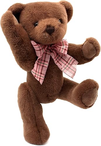 suepcuddly Oso de peluche articulado de 13 pulgadas para niña, niño, lindo juguete de peluche para bebémarrón oscuro