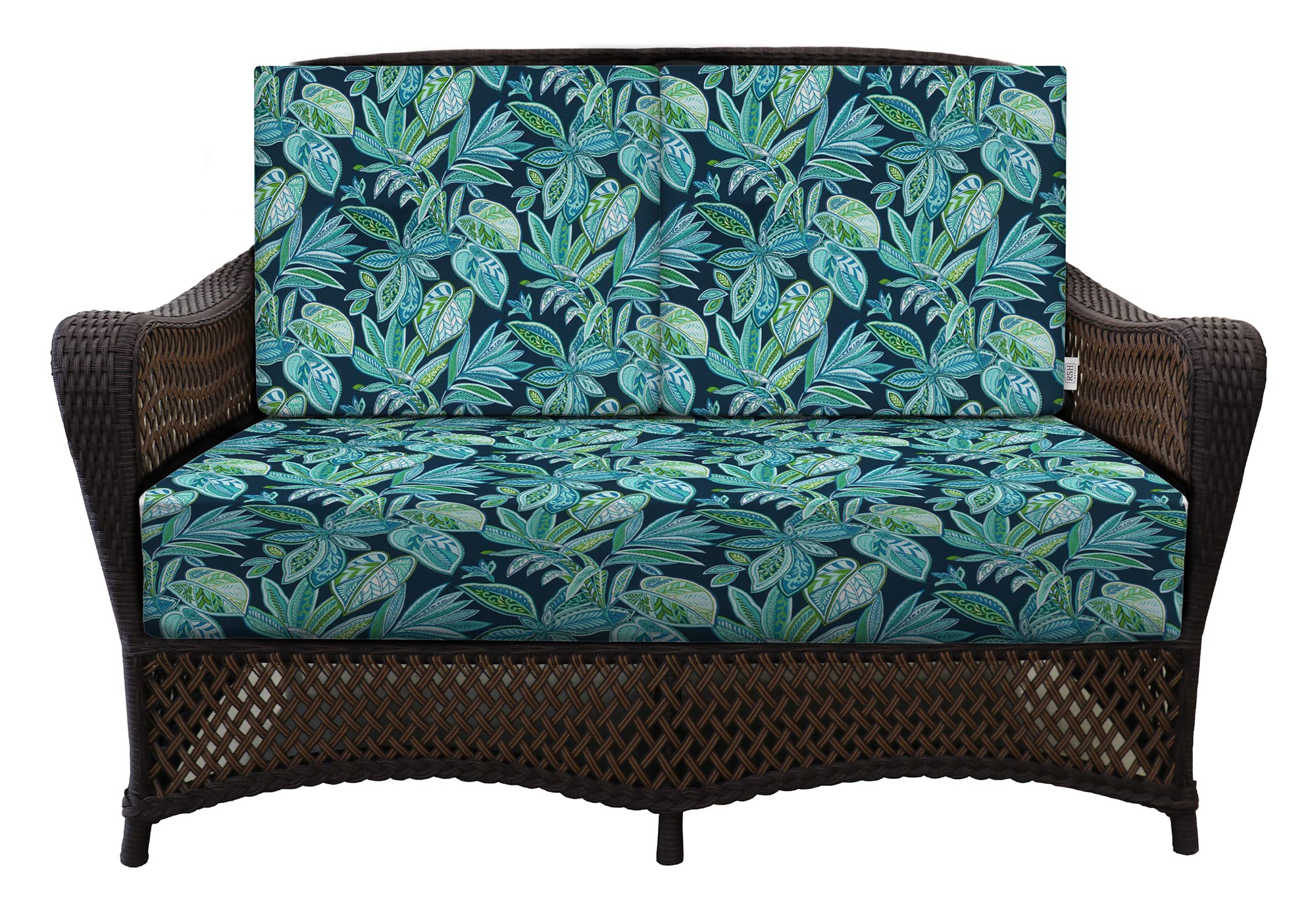 RSH DECOR: Deep Seating Foam Loveseat Cushion Set | 46” x 26” Loveseat | All-Weather Spun Fabric | Outdoor Foam Settee and Back Cushions for Patio Furniture | Crestwood Marine