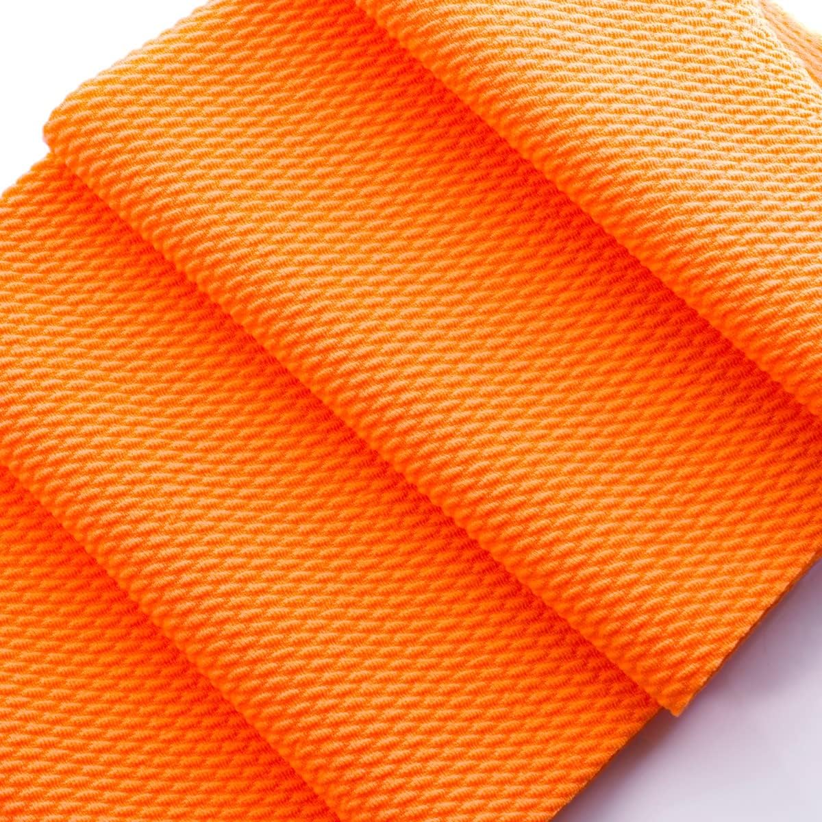 Liverpool Bullet Fabric Textured Knit Jersey 4 Way Stretch - Neon Orange 6 Inch Strip