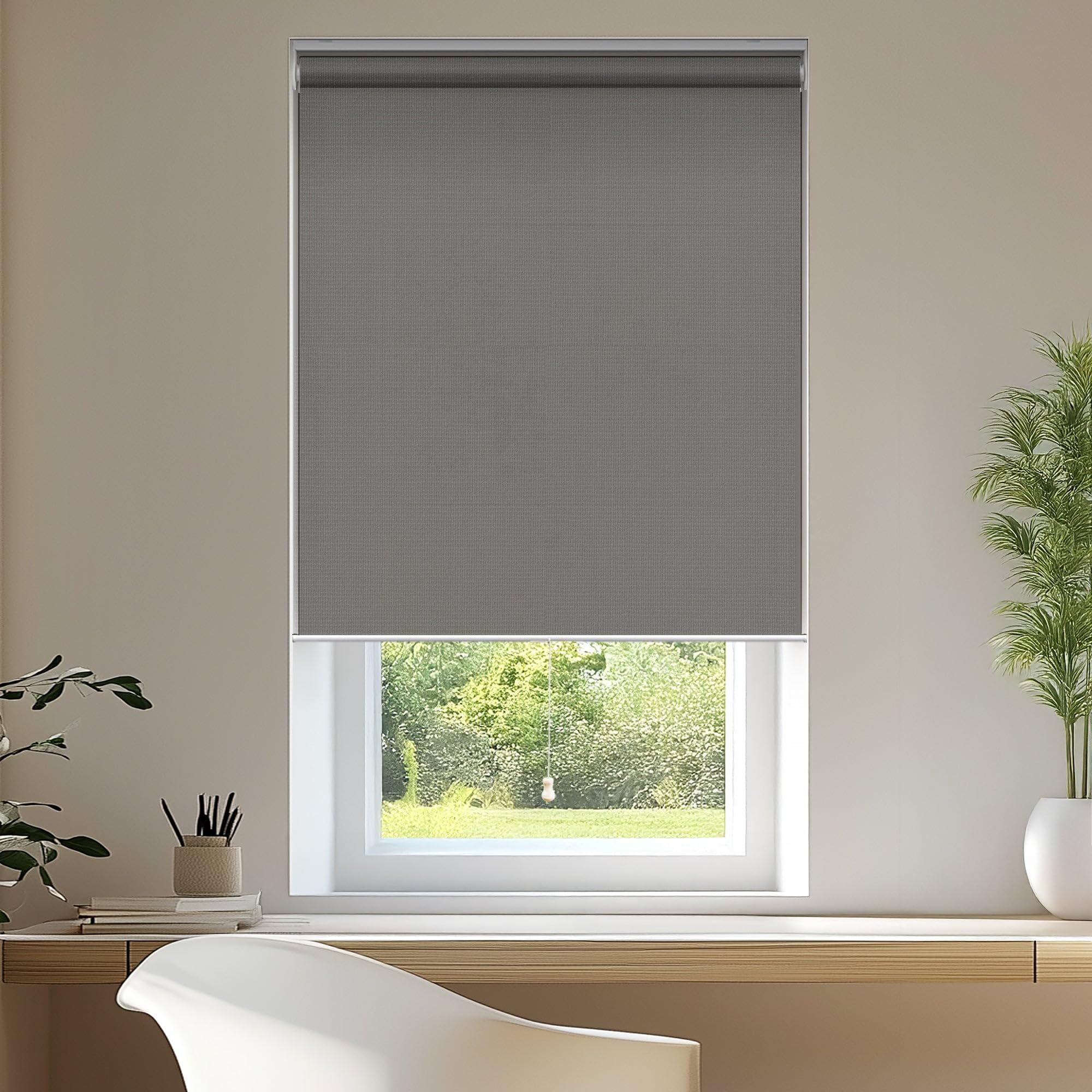 chicology roller window shades , window blinds , window shades for home , roller shades , window treatments , window blinds cordless , door blinds , urban grey (light filtering), 38"w x 72"h