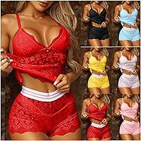 Vista 2 de Conjunto de pijama para mujer, conjunto de pijama floral de 2 piezas, conjunto de camisola de descanso