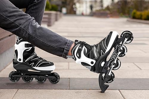 Miniatura 5 de 2PM SPORTS Patines en línea ajustables para niños de 4 a 12 años, patines Inlie para niñas y niños de 5 a 8 a 12 años con ruedas de luz completa,