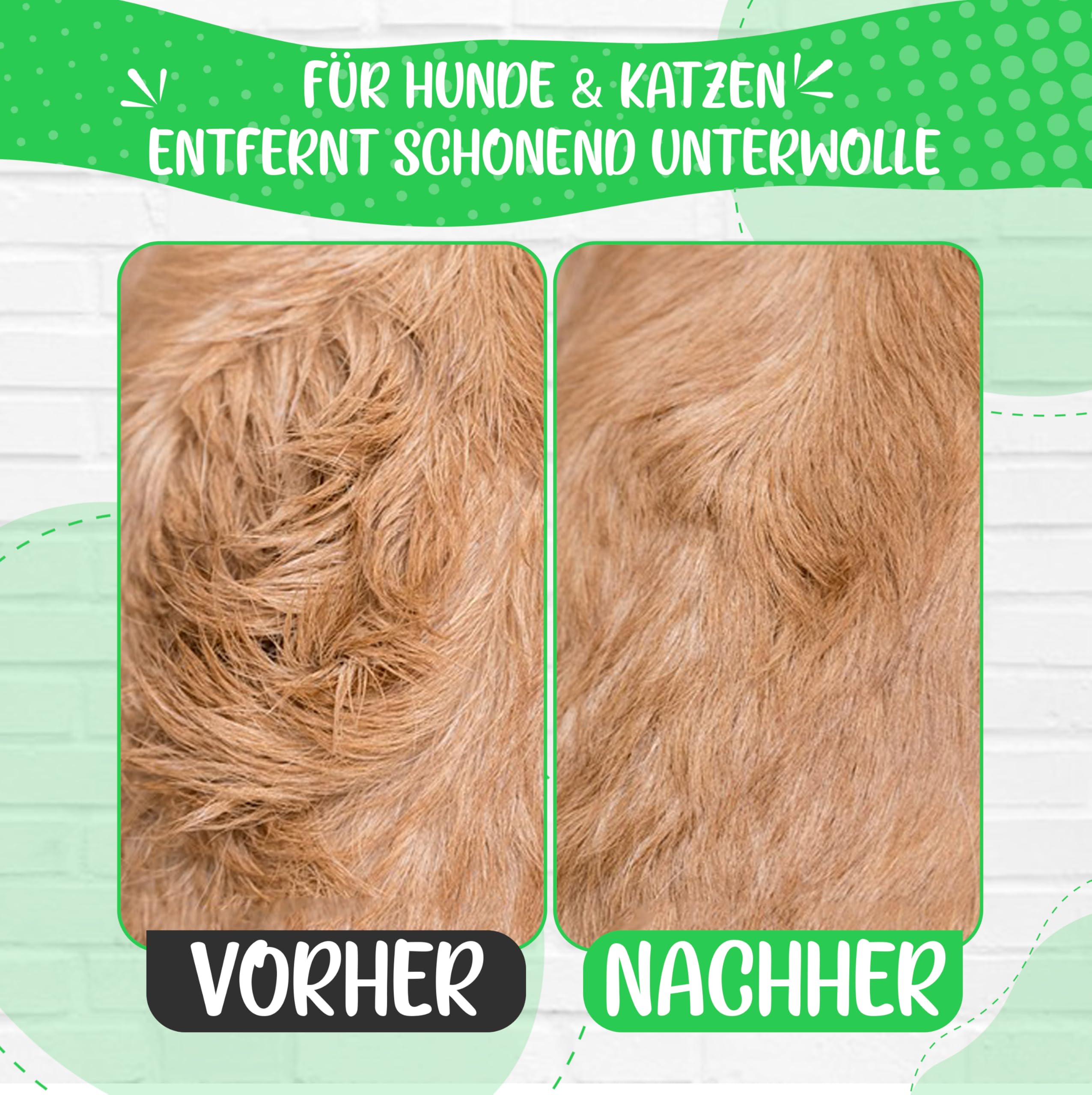 TESTURTEIL SEHR GUT Unterwollbürste & Unterfellbürste I Hundebürste & Katzenbürste für langhaar I Unterwollkamm entfernt Unterwolle & Verfilzungen