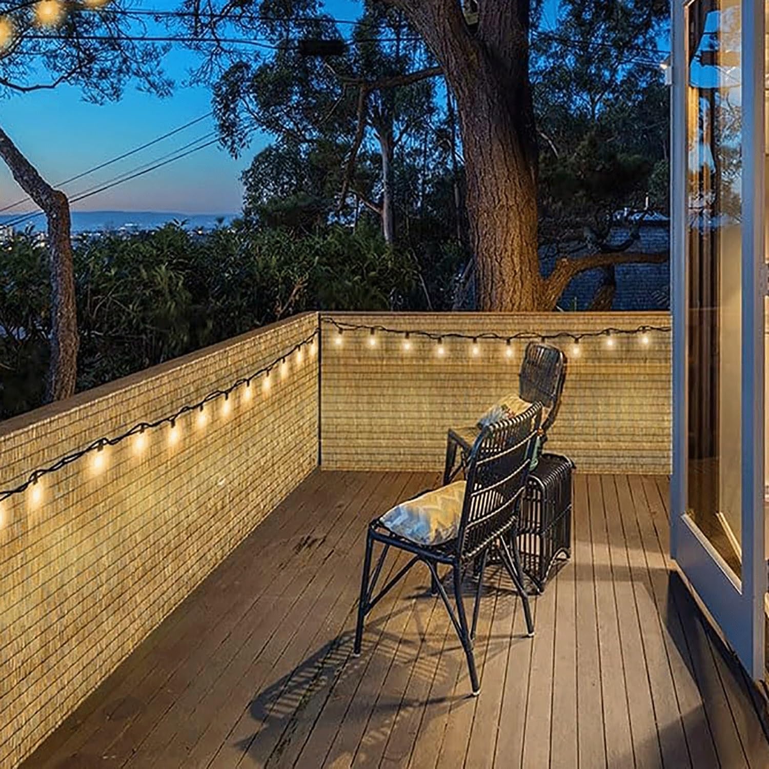 Rotolo di recinzione decorativa in bambù, per la privacy esterna, per balcone, terrazza, patio, veranda, cortile, piscina, 137 x 200 cm, decorazione da giardino