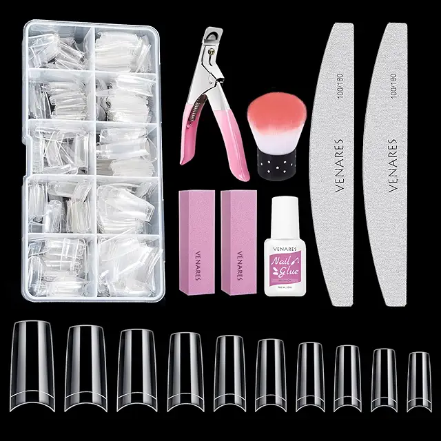 Venares 500 Nageltips Set - Fingernägel selber machen mit 10 Größen & Zubehör