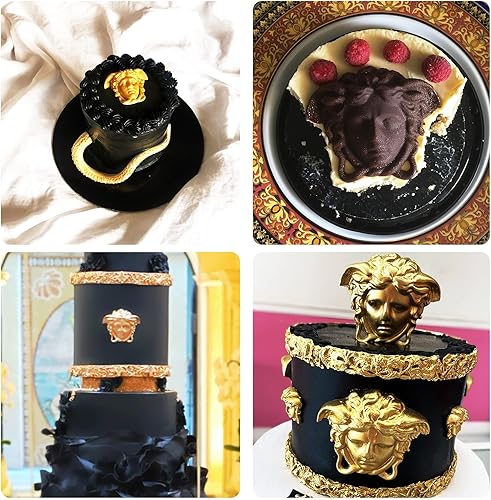 Miniatura 6 de Medusa - Molde de silicona para fondant, molde para hornear chocolate de diosa de mitología, molde de decoración de cabeza de dibujos animados para