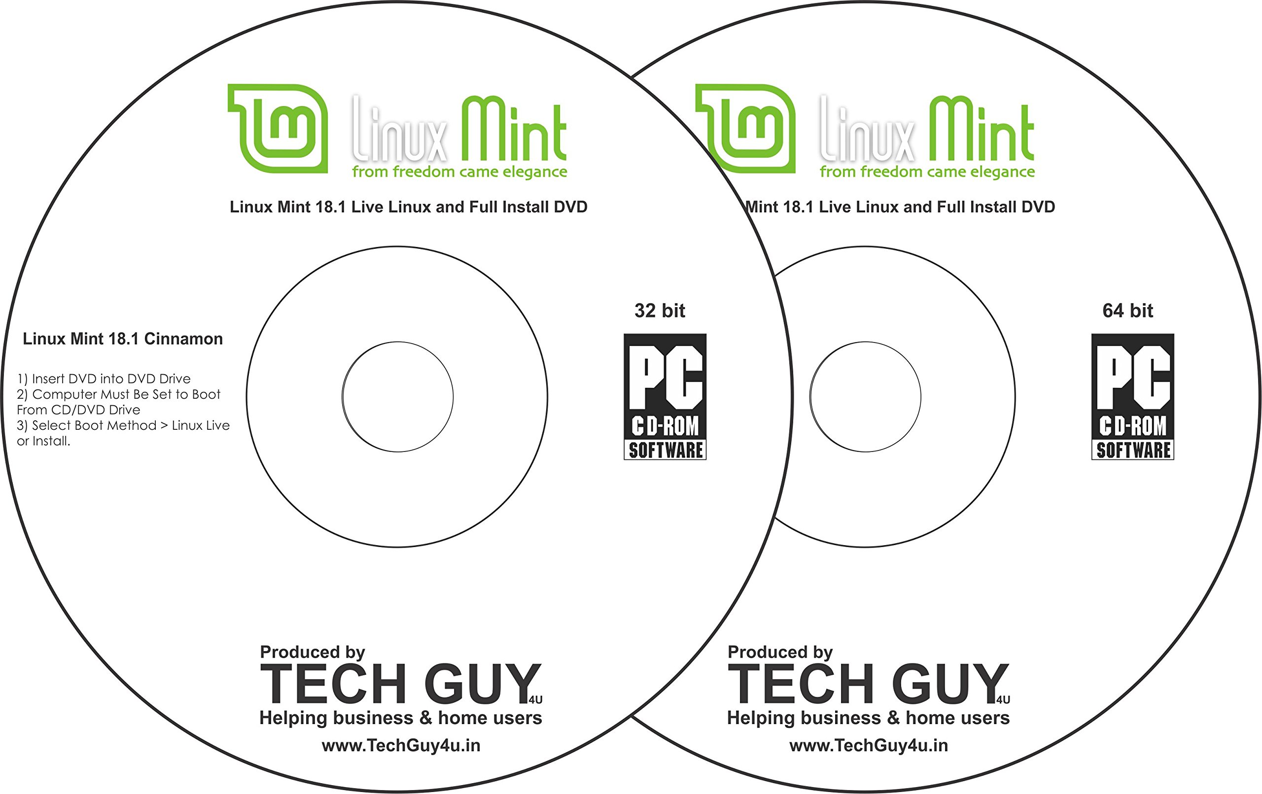 Linux Mint 18.1 Cinnamon Desktop - 32-Bit 64-Bit Support - 2 Disc