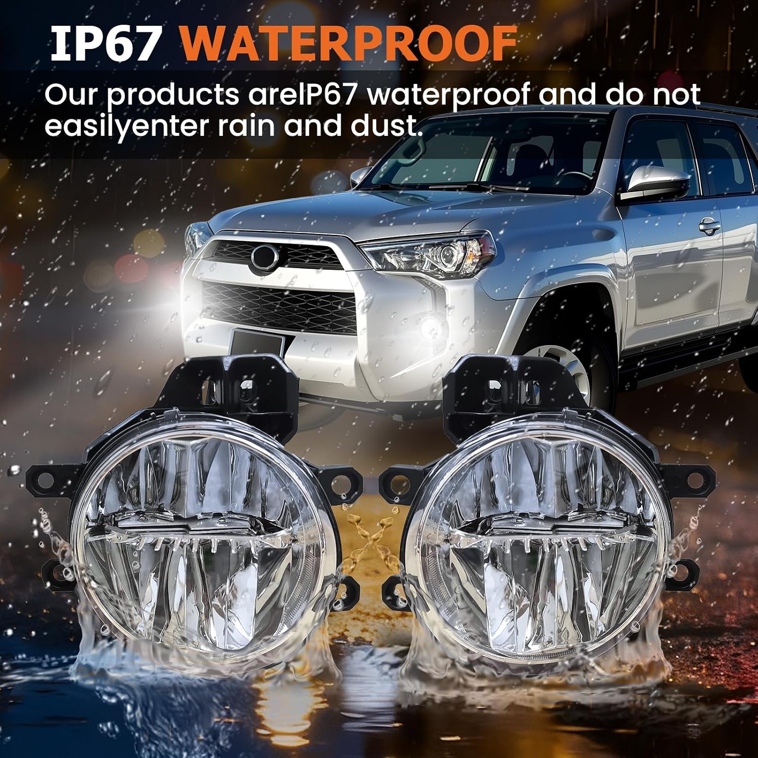 LED Fog Lights Compatible With 2014-2018 4Runner/Highlander/Kluger 2016-2018 RAV4 2016-2021Tacoma 2014-2021Tundra 2014-2016 Corolla Front Lamps 1 Pair of Fog Lights