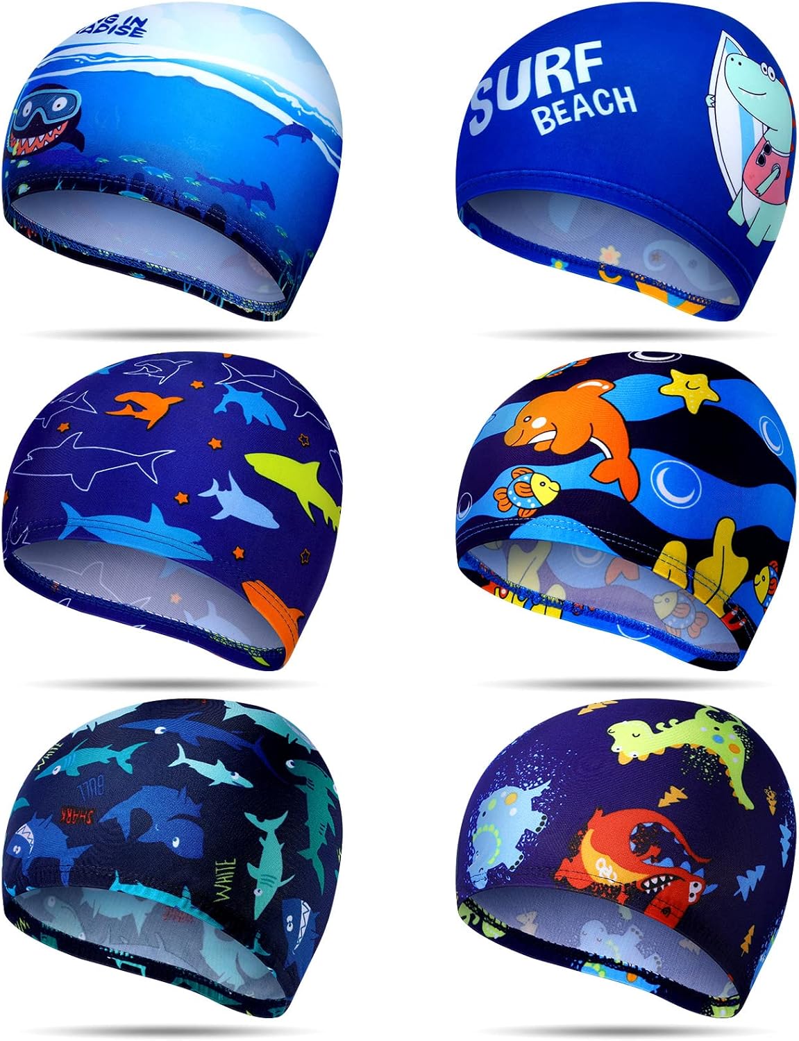 3 Pieces Kids Swim Caps for Boys Girls Age 16 Swimming Cap Pool Cap for Kids Child