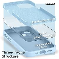 Vista 122 de SURPHY Compatible con iPhone 13 Mini Funda con Protector de Pantalla, (Protección de Cámara y Forro de Microfibra Suave) Funda de Teléfono