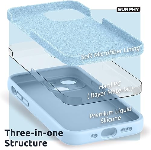 Miniatura 122 de SURPHY Compatible con iPhone 13 Mini Funda con Protector de Pantalla, (Protección de Cámara y Forro de Microfibra Suave) Funda de Teléfono