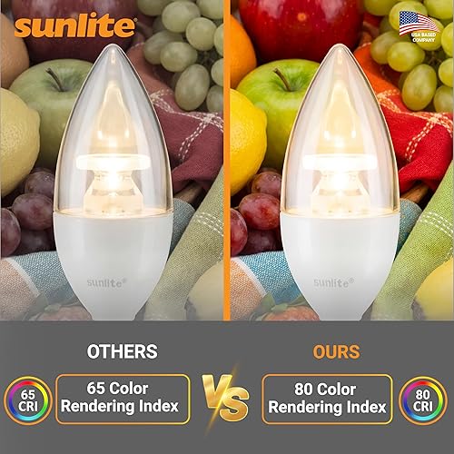 Miniatura 4 de Sunlite Bombilla LED B11 con punta de torpedo esmerilada, 4.5 vatios (equivalente a 40 W) 300 lúmenes, base de candelabro E12, regulable,