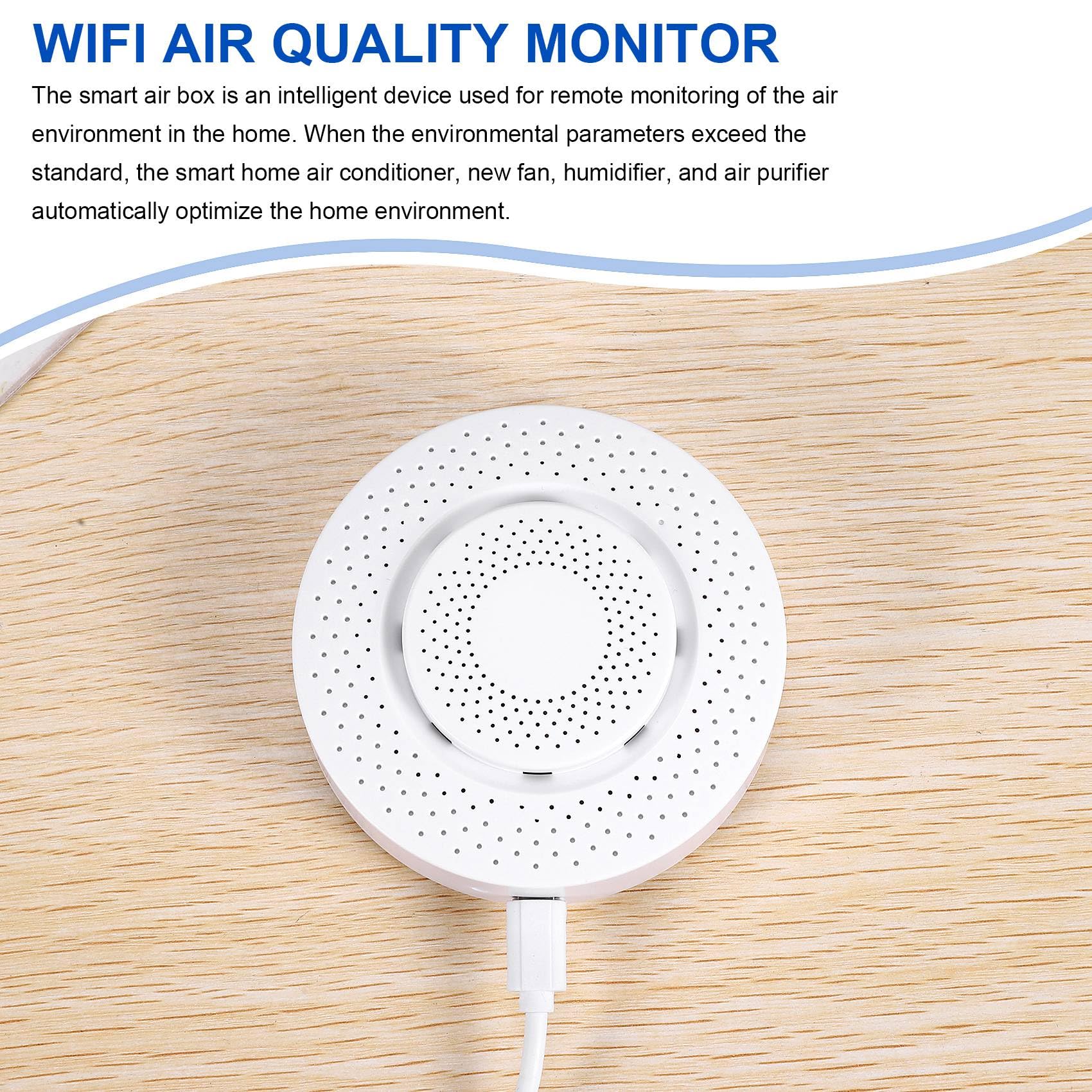Zigbee Tuya 3.0 Moniteur de Qualité de L'Air Femme de MéNage 5 en 1 FormaldéHyde Co2 Capteur de DéTecteur D'Humidité de la TempéRature