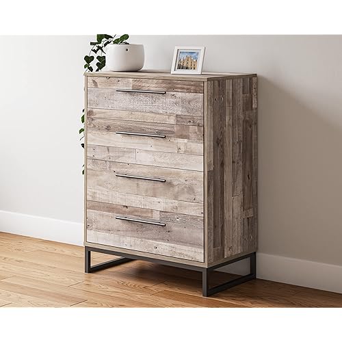 Signature Design by Ashley Neilsville Four Drawer Chest, 4, Beige