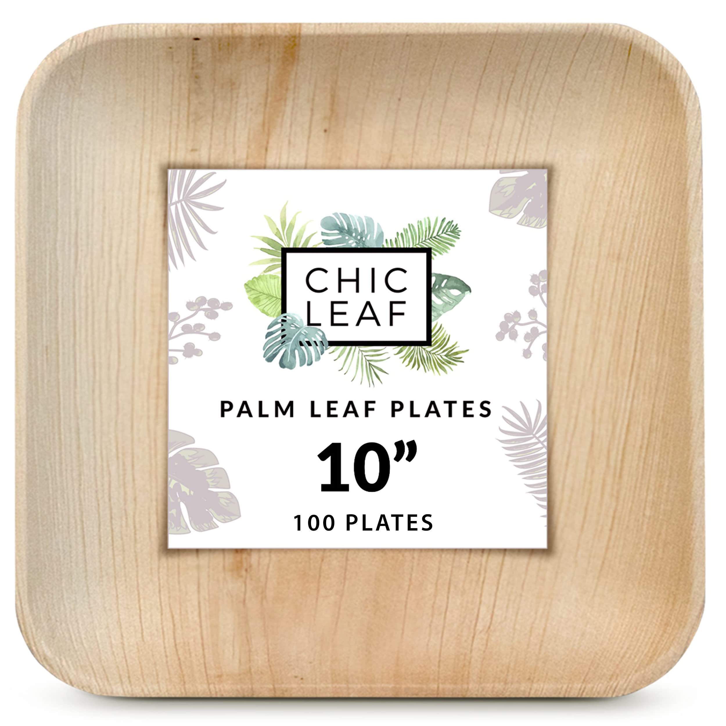 Buy Chic Leaf Palm Leaf Plates Disposable Bamboo Plates Like 10 Inch