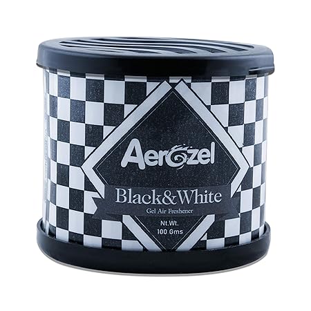 Aerozel Black & White Car Gel - Tangy Citrus & Fine Fragrance | Car Perfume | Room Freshener - (100g) (Pack of 1)