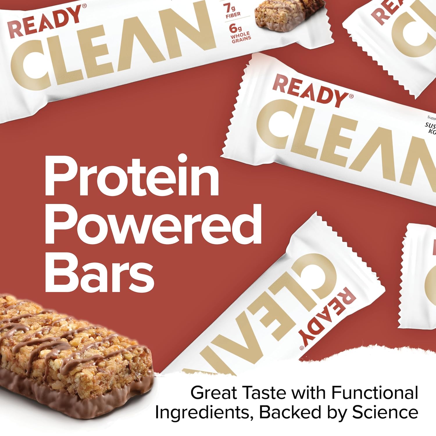 Ready® Protein Bars - High-Protein Snack with 15g Whey Protein, All-Natural Ingredients, Supports Lean Muscle and Recovery - Chocolate Peanut Butter (15 Pack)