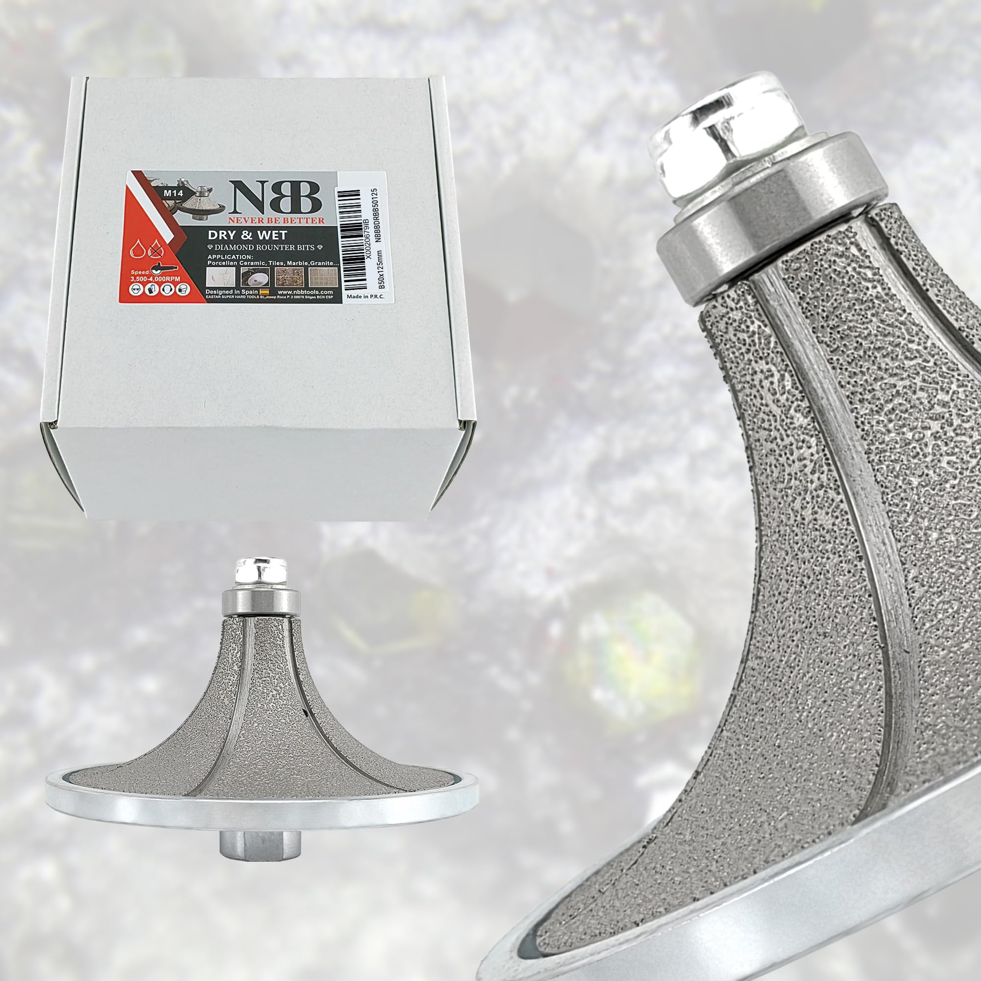 NBB Diamentowa tarcza profilowa, frez diamentowy, frez do frezu, rozwiertak oddzielający, profilowany bit do porcelany, płytek, ceramiki, granitu, marmuru, kamienia, łatwy w użyciu na szlifierce