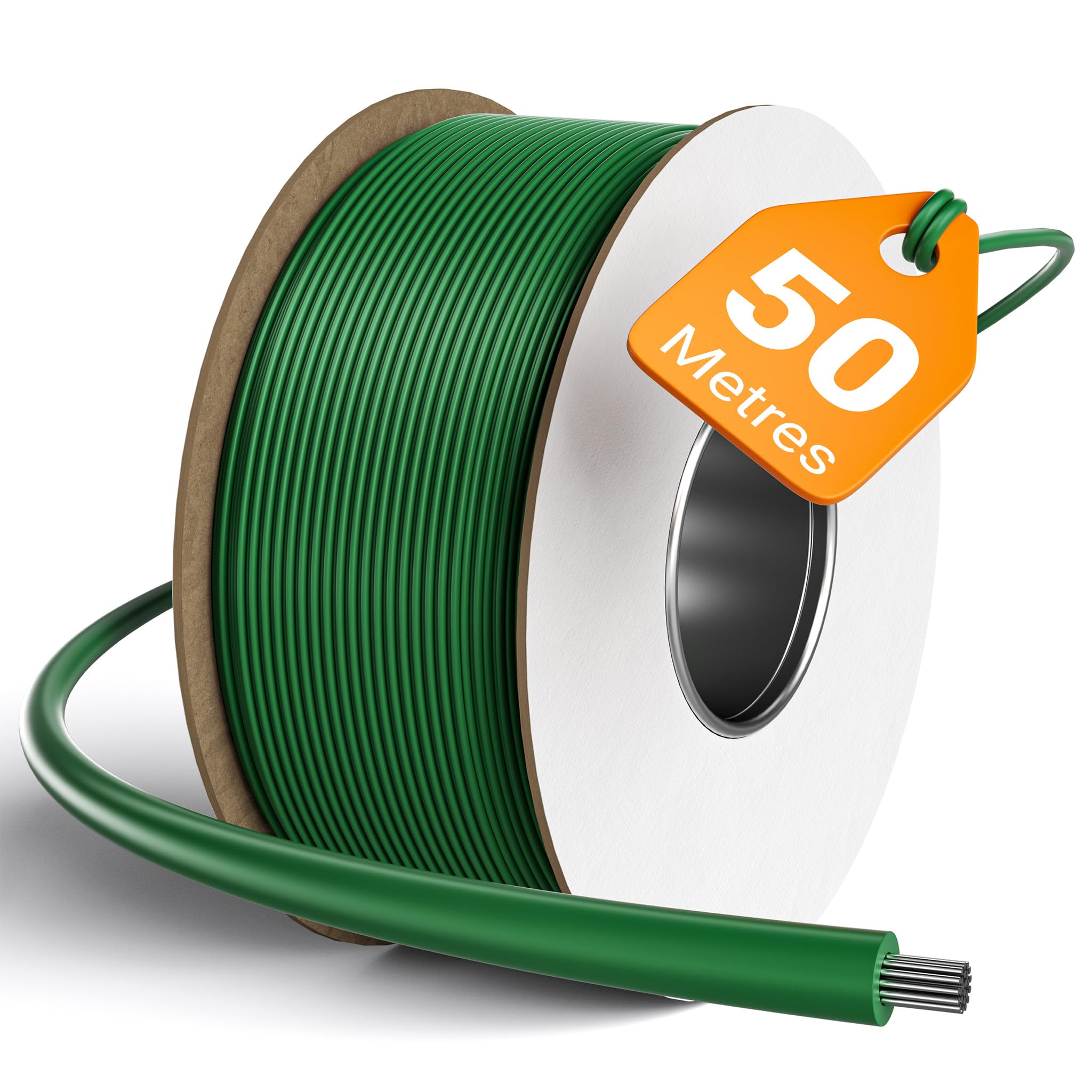 Wiltec Robot Lawnmower Boundary Wire, 50m Durable Copper-Coated Aluminium Wire, Adapts to All Garden Layouts, Perfect for Robotic Lawnmowers