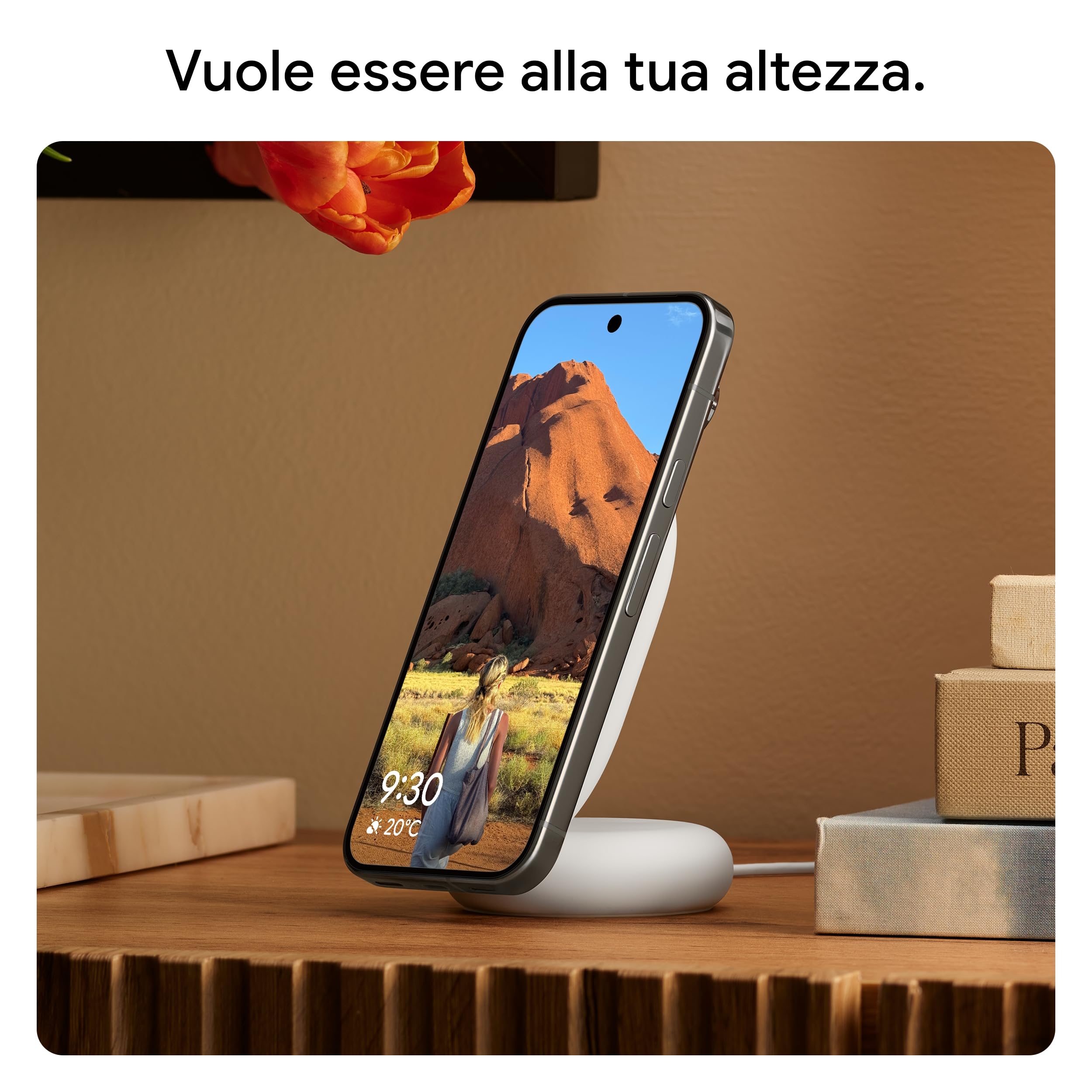 Google Caricatore Pixelsnap con supporto - Caricabatterie wireless Qi2 da 25 W e supporto (Made by Google)