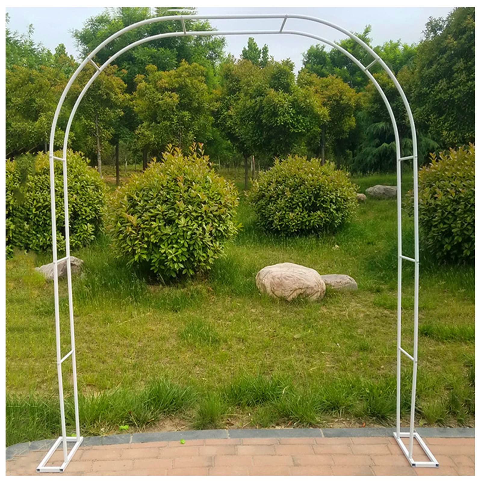 Arche de jardin blanche d'architecte, support de guirlande d'honneur extérieur