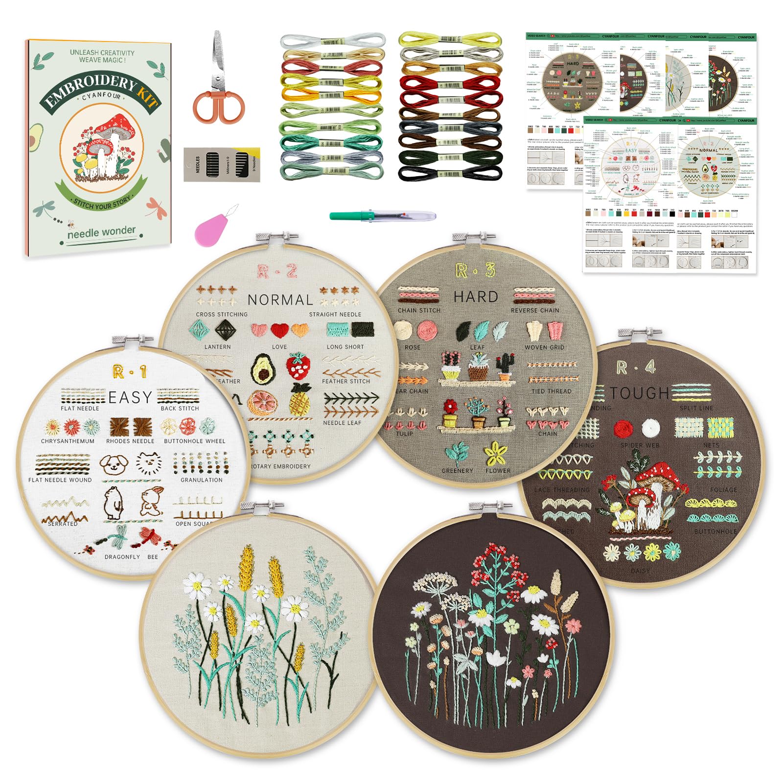 CYANFOUR 6 Stage Embroidery Kit