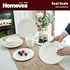 HomeVss Bone China Dinnerware Set, Embossed Pearl Design, 40 Piece Dinnerware Set