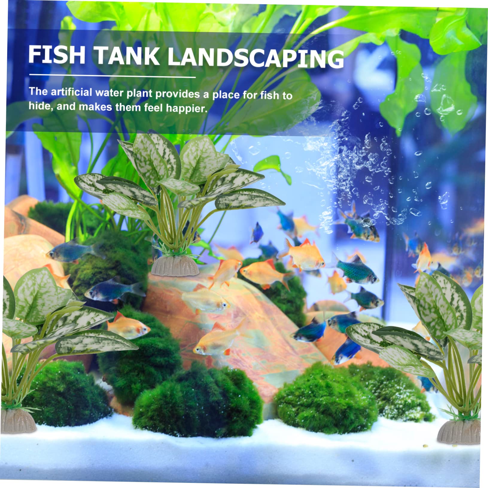 Mipcase 5 Ensembles Aquarium Aménagement Paysager Plantes Aquatiques Arbre De Réservoir De Poissons Eau Pot Decor Aquarium Décor D'aquarium Usine De Plastique Sous-marine 6 Pièces * 5