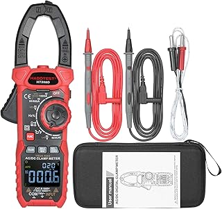 Snsowed Abraçadeira digital AC/DC Multímetro True-RMS Abraçadeira de corrente multi-testador com Amp Volt Ohm Diodo Capacitância Continuidade NCV Temperatura Duty Ratio Testes VFD