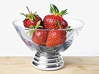 Vista 6 de Barski Vaso - Pies - Cuenco - para Postre -Helado - Salsas - Bocadillos - Caramelos - Frutas - Con Base Platino - 5" Diámetro - Fabricado en Europa