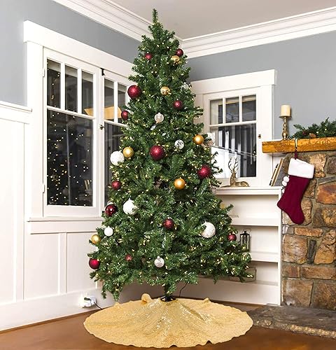 Miniatura 3 de Falda B-Cool de árbol, con lentejuelas brillantes, diseño de árbol de Navidad, color oro rosa con lentejuelas hechas a mano, para el hogar,