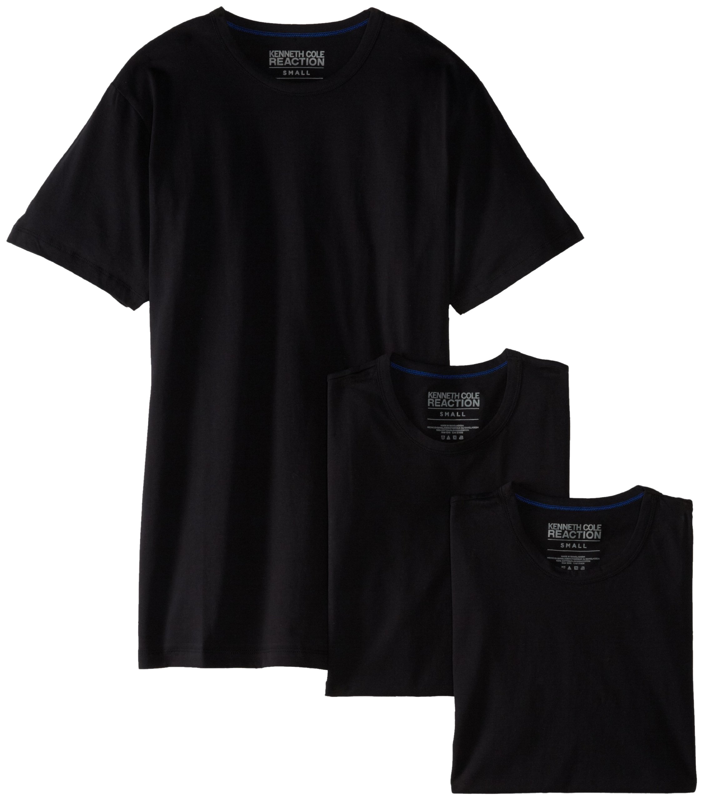 Kenneth Cole REACTION Men's 3 Pack 100% Cotton Crew Neck Tee Shirts