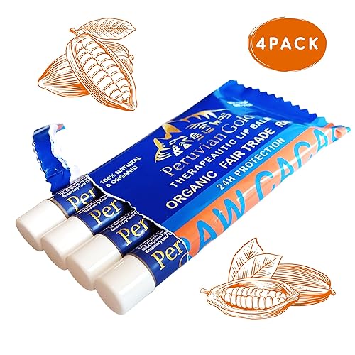 Miniatura 4 de Lip Balm - Raw Cacao - Therapeutic Lip Care 24 hour protection - Organic, Fair Trade, Raw - Unprocessed Peruvian cacao #1 ingredient