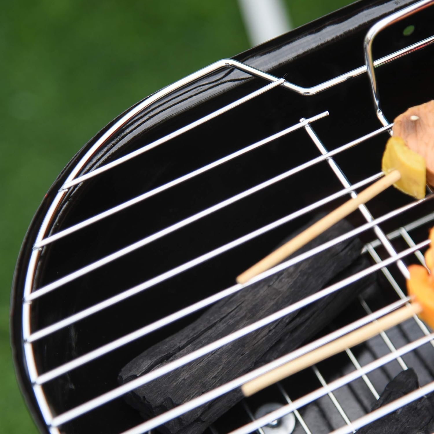 Outsunny Barbecue a Carbonella BBQ Grill con Coperchio e Ruote 48×52.5×79.5cm Outsunny Barbecue a Carbonella BBQ Grill con Coperchio e Ruote 48×52.5×79.5cm