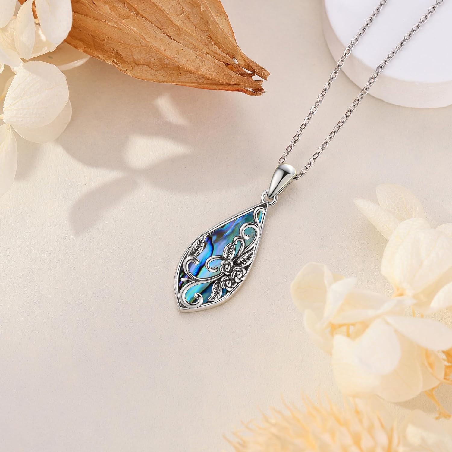 MONGAS Flower Necklace 925 Sterling Silver Tulip Rose Duck Necklace Flower Jewelry Gifts for Women - Image 5