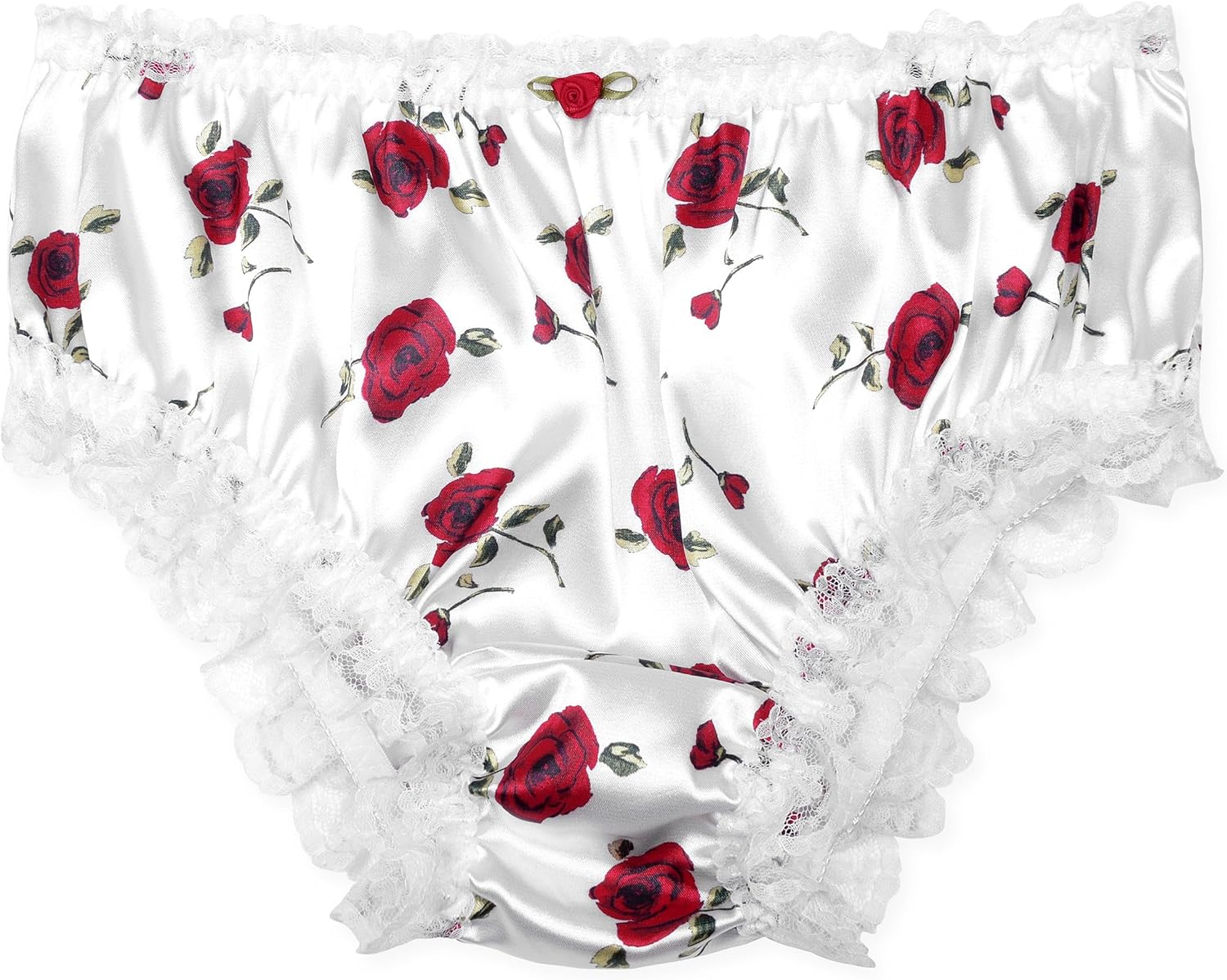 Satini Women's Satin Frilly Lace Sissy French Knickers Briefs Panties