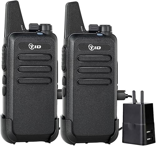 TID RADIO TD-M8 Walkie Talkies - Radio bidireccional recargable de 16 CH VOX sin licencia para adultos, radio de 2 vías, paquete de 2