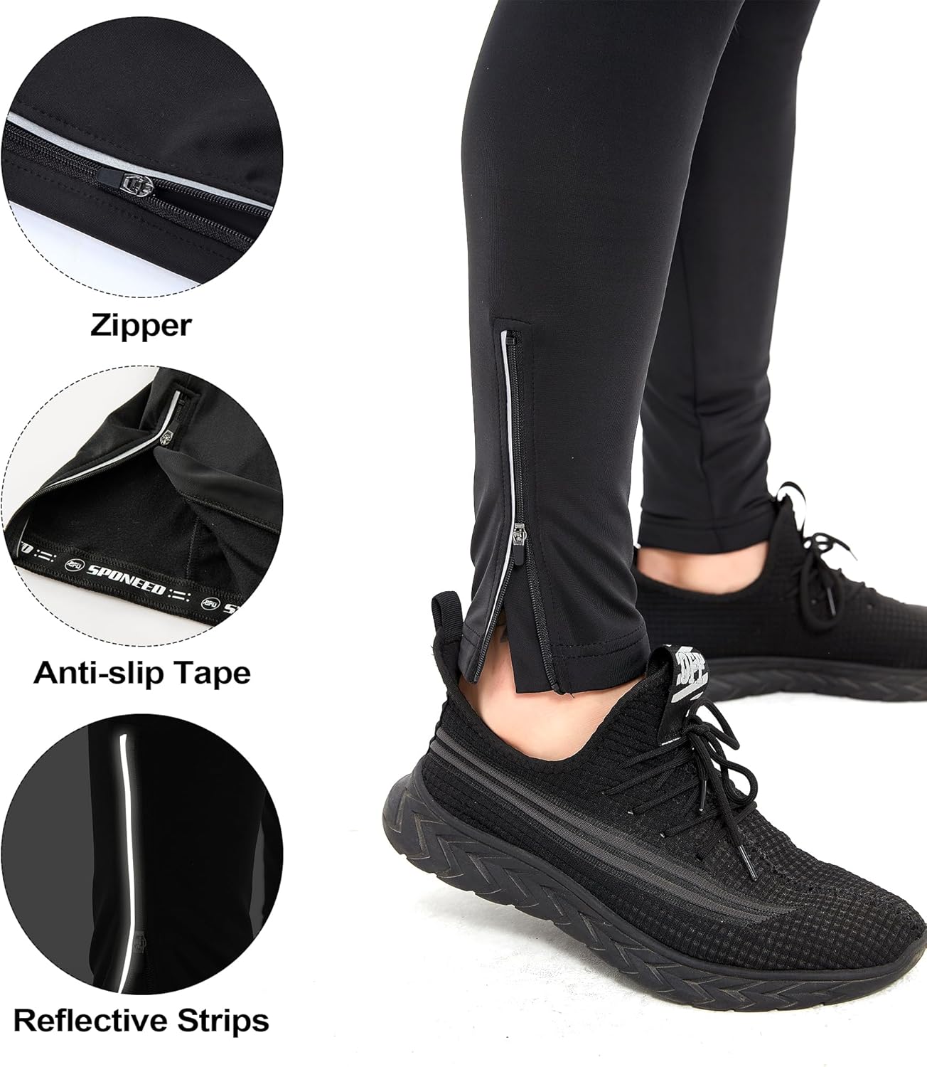 Cycling Pants for Men Road Bike Compression Tights Winter Biking Bottoms with Padding UV Proof