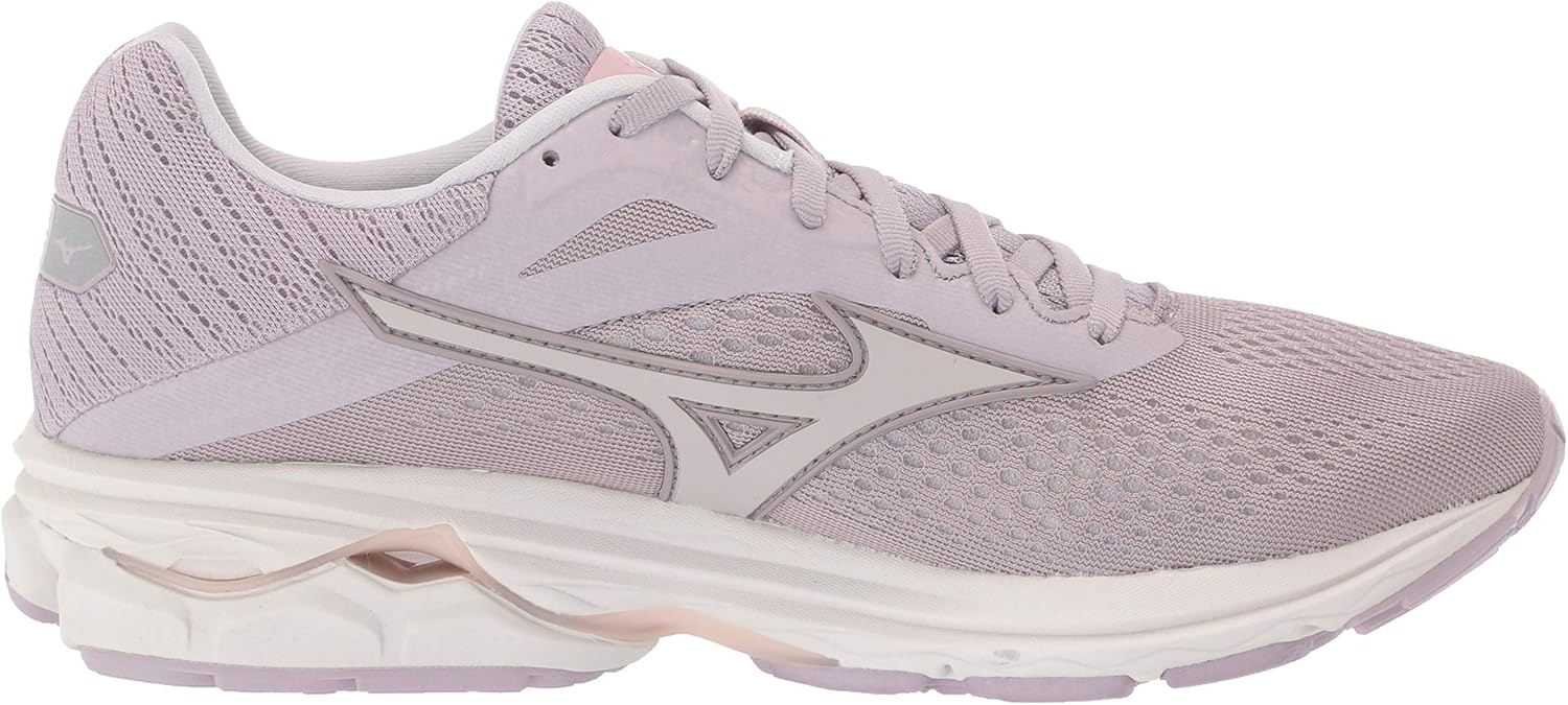 Mizuno Women's Wave Rider 23 Running Shoe 6 Cloud Grey -Wind Chime