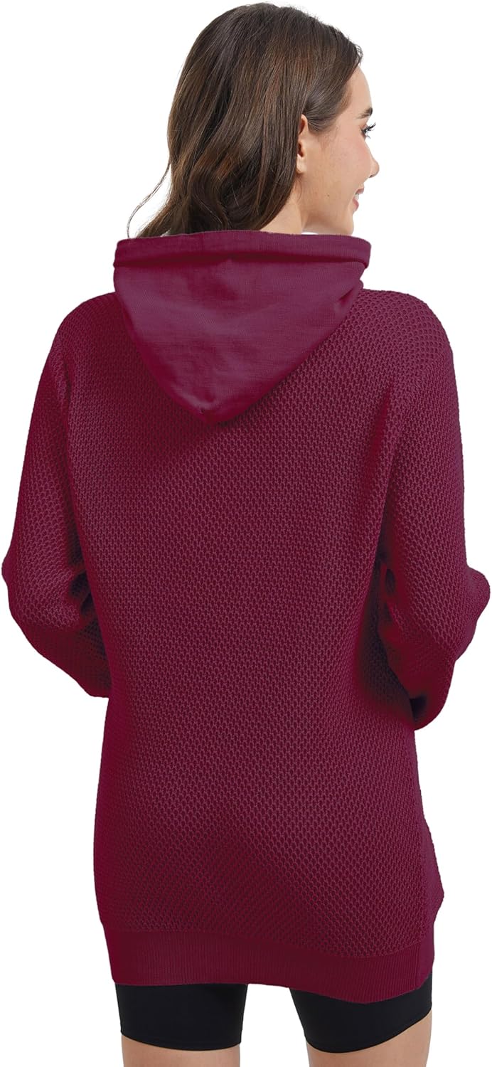 Womens Hoodie Sweatshirt Loose Fit Crew Neck Pullover Sweater with Pocket Ribbed Cuffs Fall Tops - Image 4