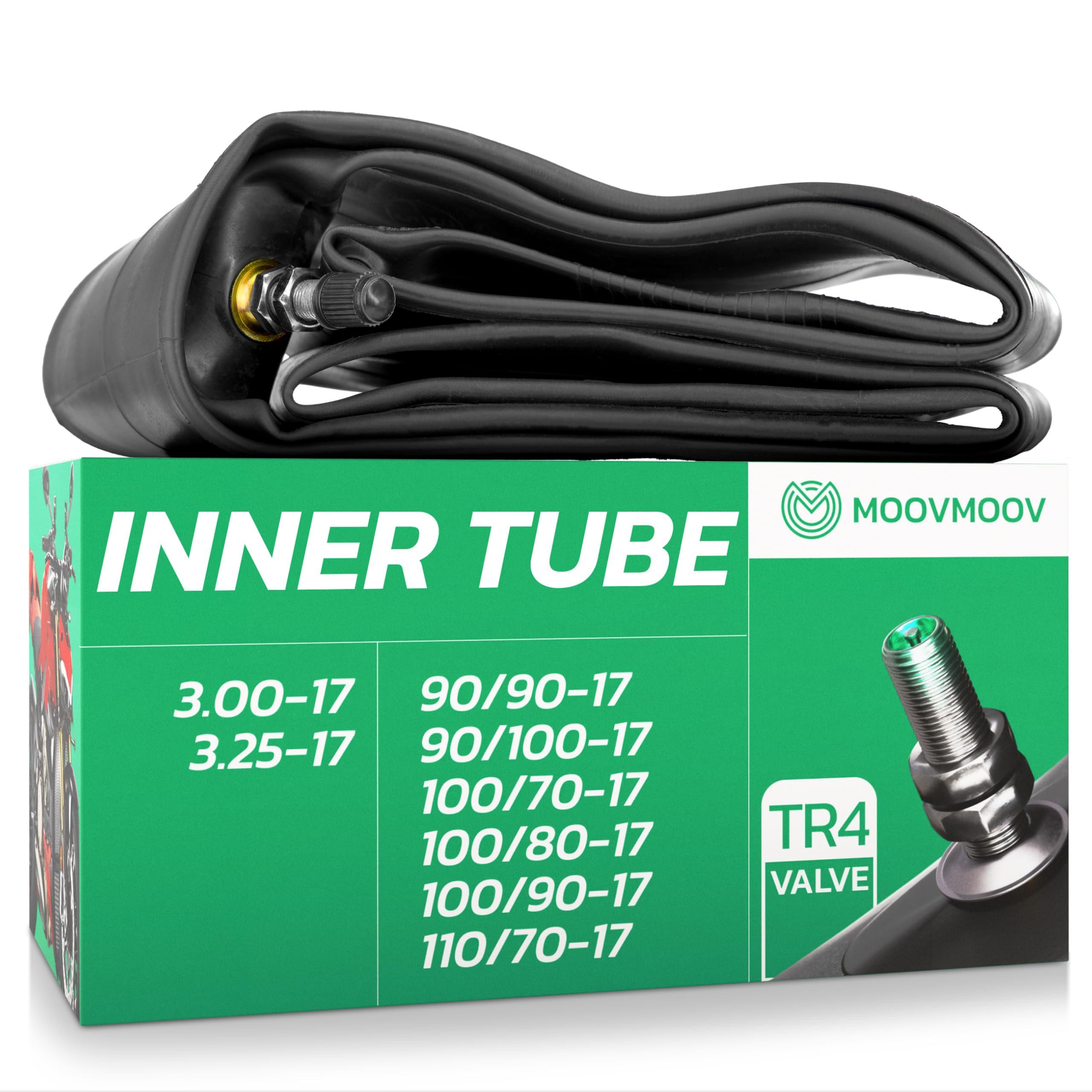 MoovMoov motorcycle hose for tires 90/90-17, 90/100-17, 100/70-17, 100/80-17, 100/90-17, 110/70-17, 3.00-17 and 3.25-17 - 17" rim
