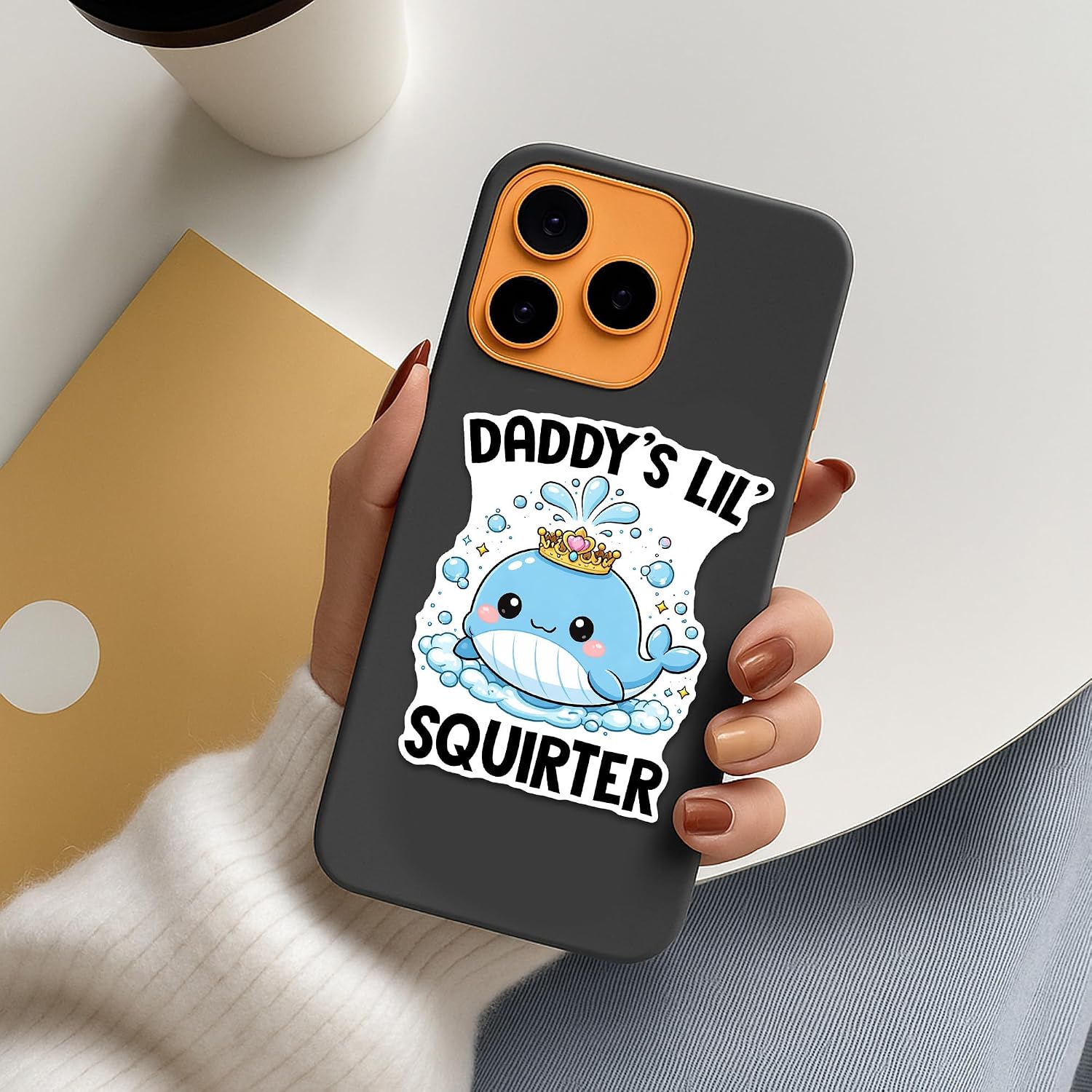 Daddy's Lil Squirter Sticker 3Pcs Vinyl Waterproof Inappropriate Funny Quote Decor & Party Favors for Laptop, Water Bottle, Skateboard | Non-Repeating Decals image 4