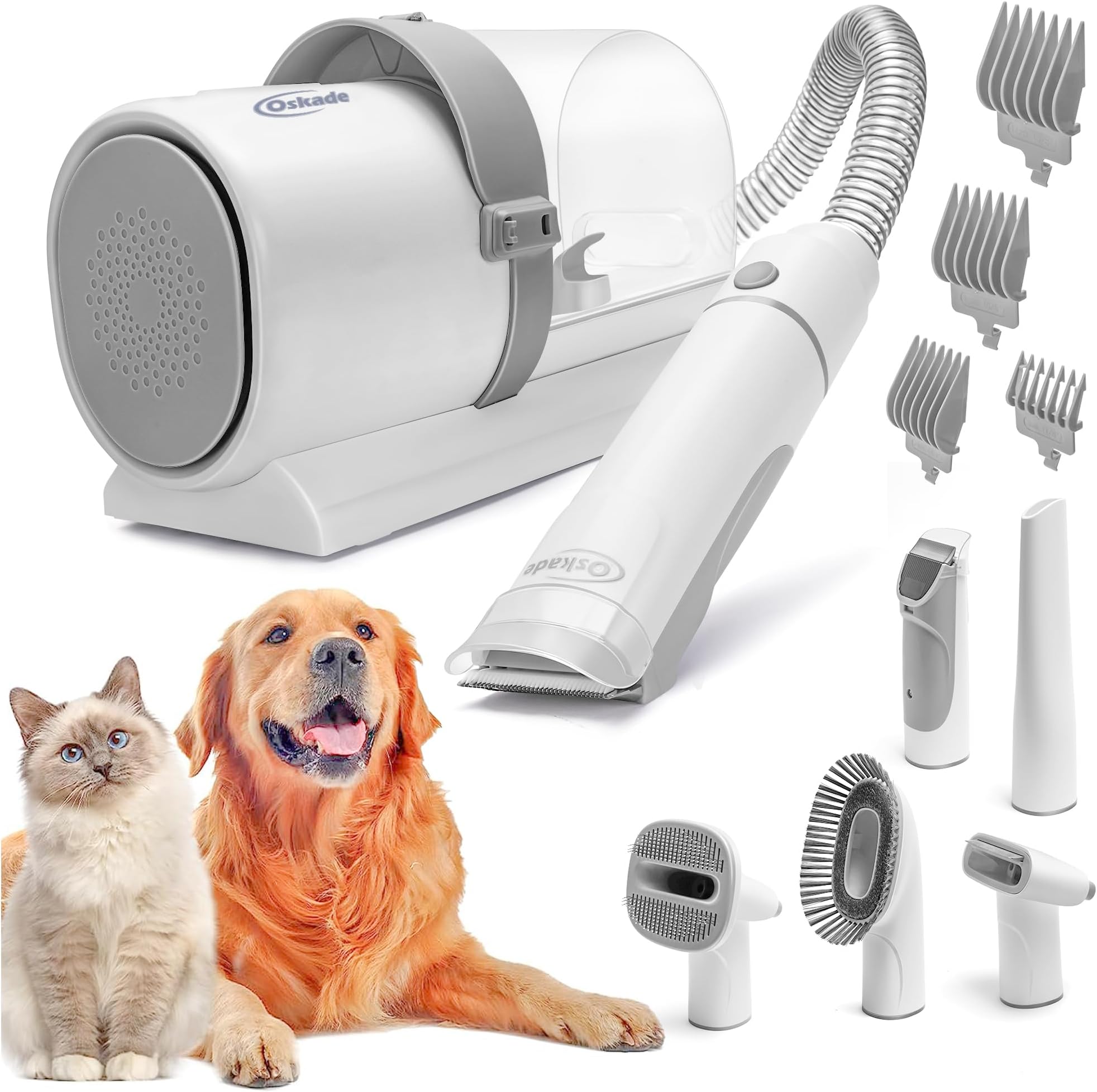 Pet Grooming Vacuum,Dog Grooming Kit, Suction 99% Pet Hair, 2.5L Large Capacity Dust Cup, 5 Pet Grooming Tools,3 Mode Powerful Suction,Suitable for Dogs and Cats